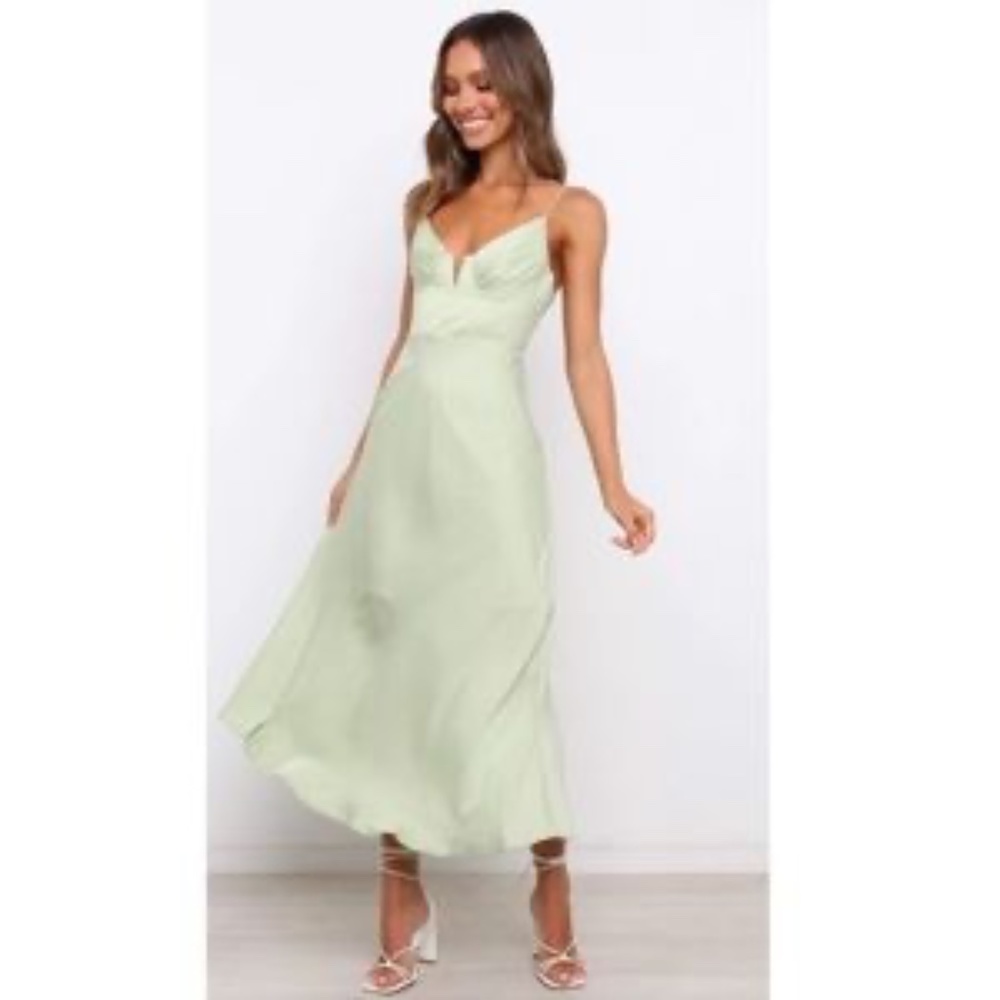 Petal & Pup Tino Midi Dress in Sage Green